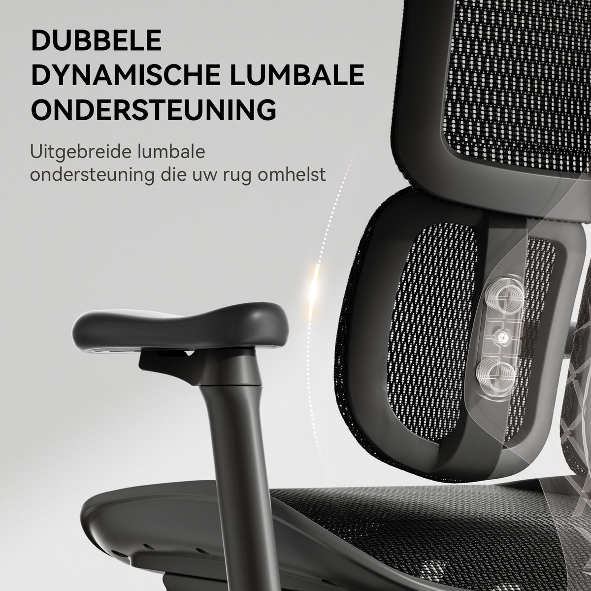 SIHOO S100C Ergonomische Bureaustoel - Dubbele Dynamische Lendensteun - 4D Verstelbare Armleuningen - Verstelbare Kantelbare Rugleuning - Max150kg - Thuiswerken En Gamen - Zwart – foto 4