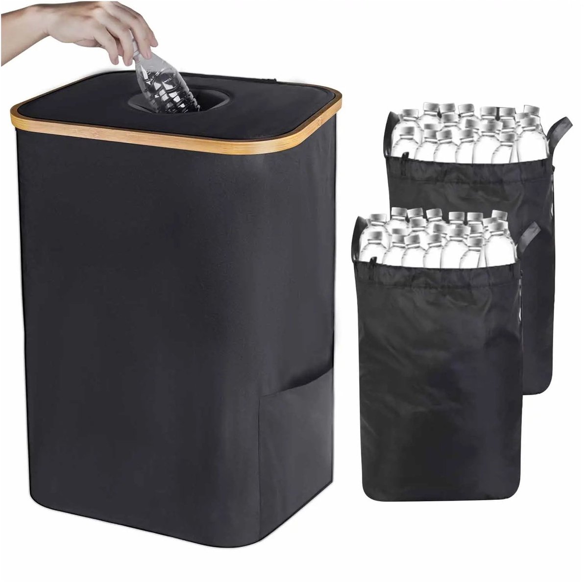 Recyclebak - 105 liter - inklapbaar - met deksel