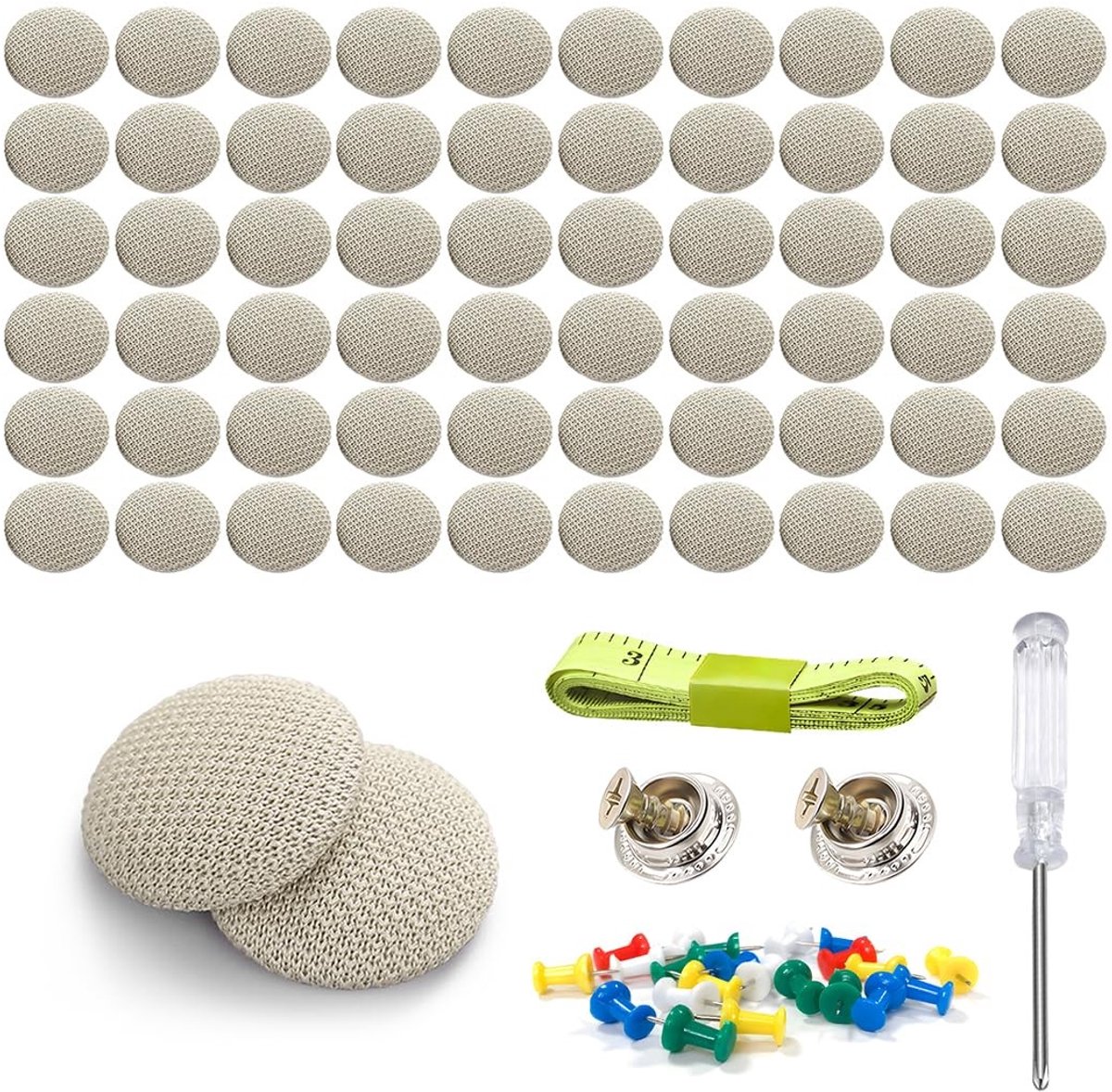 Dailygoody - Dakhemel Reparatieset - Vervangingsklinknagel - Inclusief Schroevendraaier - Beige-Grijs - Universeel - 60 Stuks - Geschikt voor Autodak