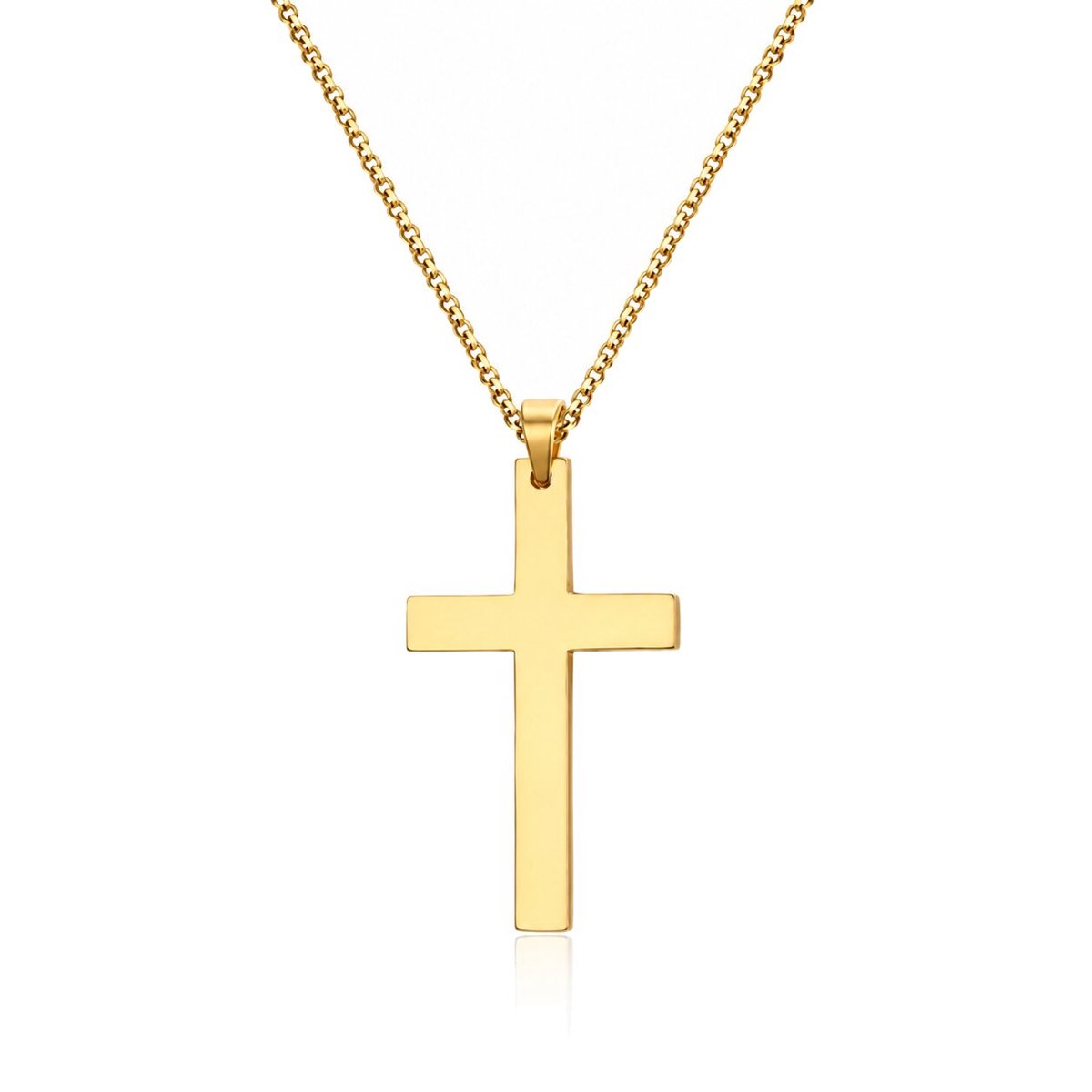 Mendes Kruis kettinghanger Cuban Link Goudkleurig