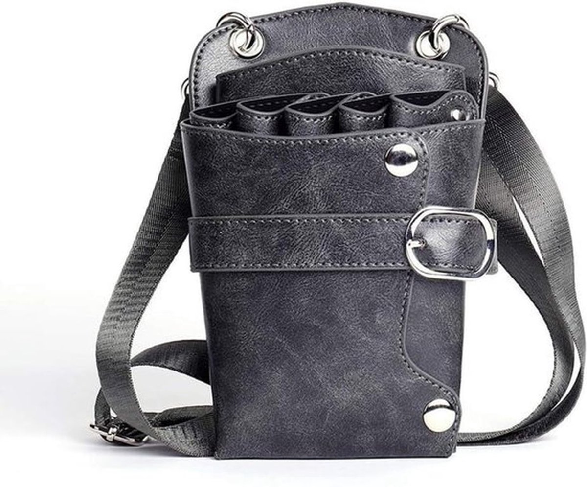 Schaarzakje - Schaarhouder - Verstelbare riem - Kamholster - Snelle gespen - Salon kapper - Grijs