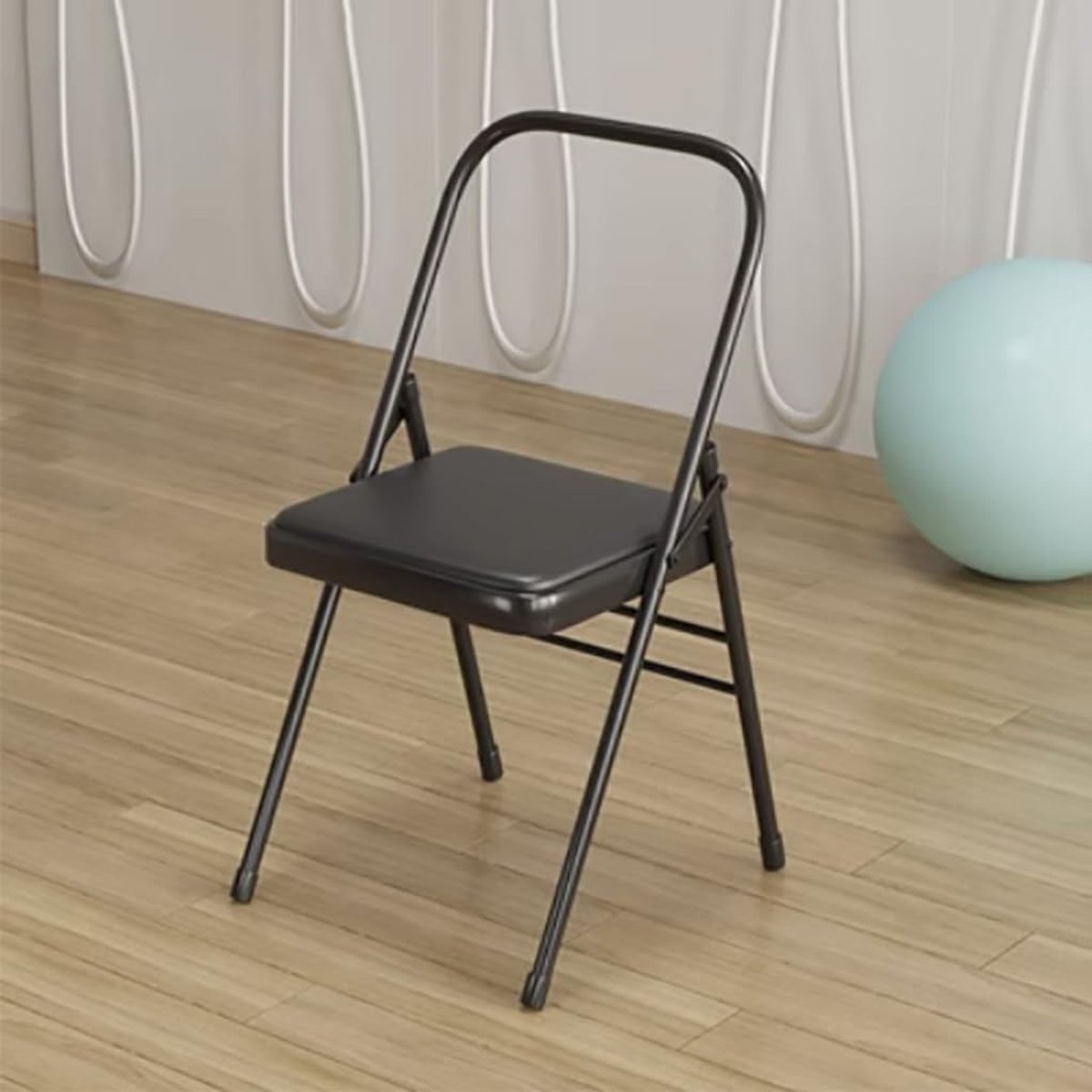 Opvouwbare Yogastoel voor Extra Comfort, Ideaal voor Iyengar Yoga, Draagbaar en Stevig, Wit 31.5 Inch * 18.5 Inch * 17.3 Inch