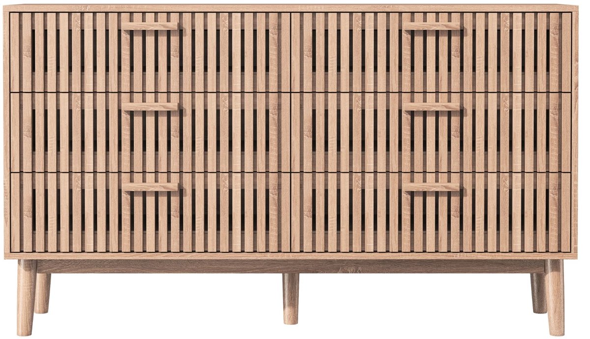 CINK Living® Scandinavisch Dressoir - Houten Opbergkast met 4 Lades & Deuren - Modern Sideboard voor Woonkamer, Hal of Eetkamer - Licht Eikenlook
