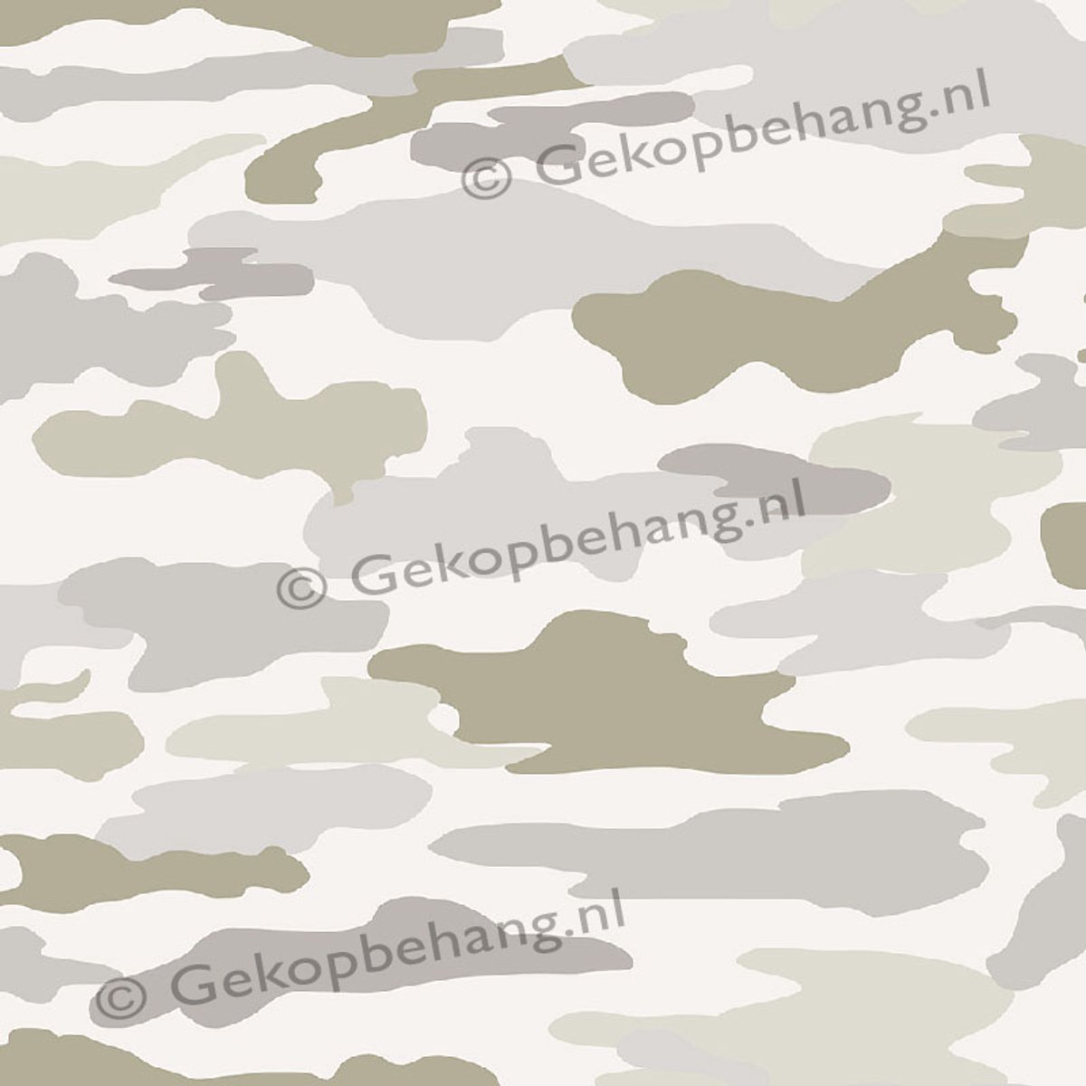 INGK Behang - Thomas - camouflage groen/beige