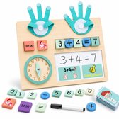 Montessori Rekenbord – Educatief Houten Speelgoed – Leren Rekenen, Schrijven & Klokkijken – Sensorisch Speelgoed Kinderen 3 t/m 6 Jaar
