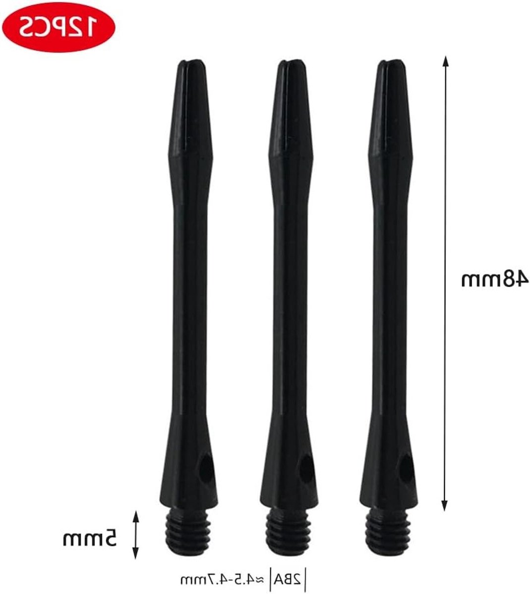 Aluminium Dart Shafts 48mm - Medium Dart Accessoires met 2BA Draad - 12 Stuks Metaal Dart Shafts voor Precisie en Duurzaamheid