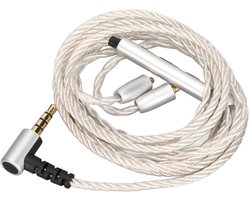 Upgrade Koptelefoonkabel 184 Kern Verzilverd Koper MMCX 35 Mm - Vervangende Koptelefoonkabel met Microfoonvolumeregeling - SE425 SE535/UE900/TK200 T100/W50 W60 W80/ES50 ES60/PRO50/AM PRO30/XBA-H3 X .