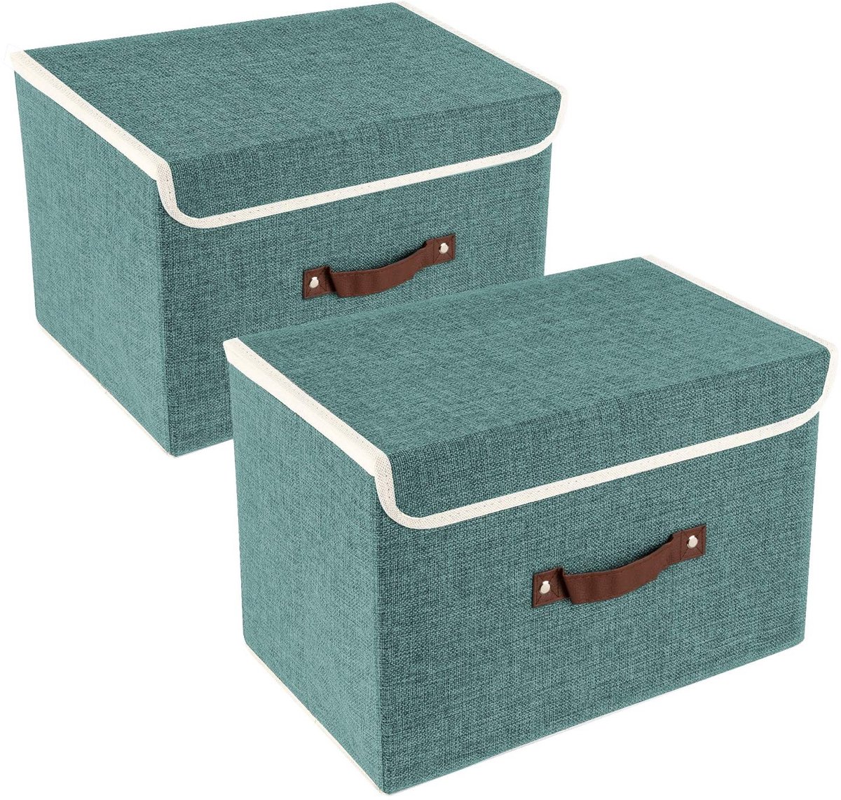 Dailygoody - Opvouwbare Opbergdoos - Afwasbaar - Set van 2 - Aqua Deep - Kledingopbergers - Ideaal voor Kleding en Speelgoed