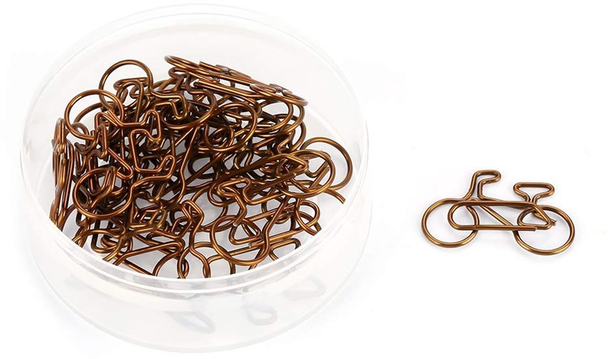 Dailygoody - Paperclips - Metalen Kantoorclips - Voor documentorganisatie en kantoorbenodigdheden - Set van 20 stuks - Koffiekleurig - Handig voor thu.
