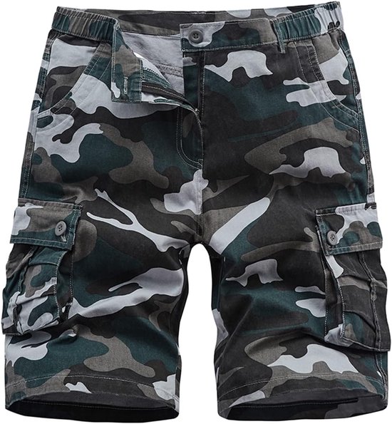 Short cargo camouflage pour hommes - Short de travail décontracté avec plusieurs poches pour les activités de plein air et une expérience de port confortable