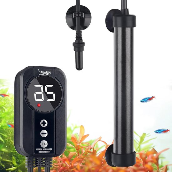 Titanium Aquarium Heater 100W met LED Display, Geschikt voor 57-76L Zee- en Zoetwateraquaria, Betrouwbare Verwarming voor Optimale Temperatuurregeling