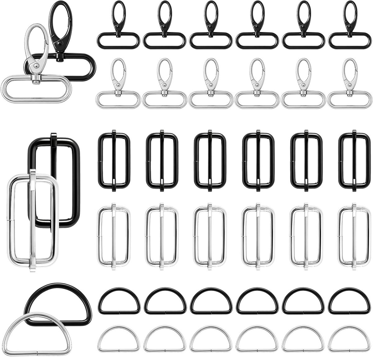 Sewing Pocket Accessoires: 38 mm Draaikarabijnhaak, Sleutelhanger, D-Ringen en Tasaccessoires voor DIY Projecten