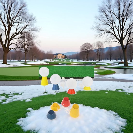 Golftees - Golfpegs - Sneeuwpegs - Golfaccessoires - Peghouders - Rubberen materiaal - 4 verschillende hoogtes - Geschikt voor koud weer, harde ondergronden, driving ranges thuis, mattraining, enz. - 4 sets — afbeelding 4