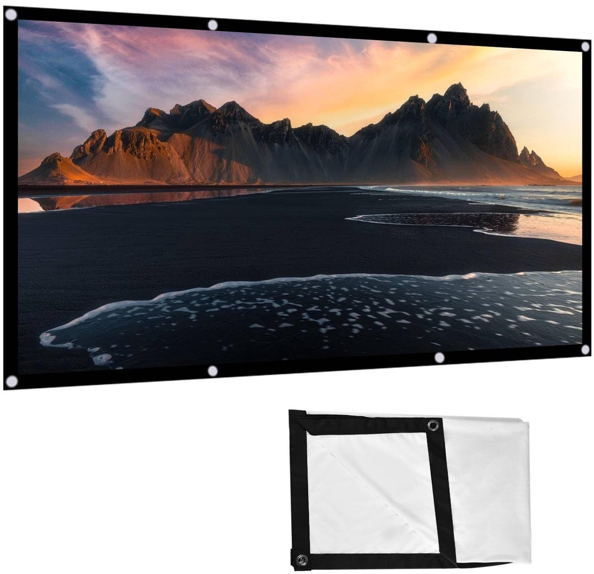 Dailygoody - Projectiescherm - Draagbaar - Opvouwbaar - Wit - 16:9 - Binnen Buiten - Thuisbioscoop - 120 Inch