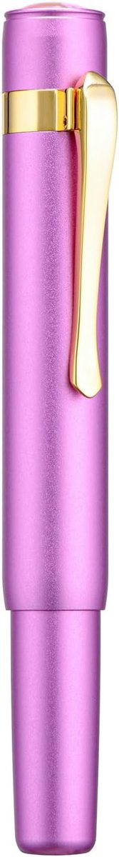 Mini Vulpen met Gebogen Nib, Slanke Aluminium Reispen voor Pocketgebruik (Paars) - Perfect voor Schrijven, Tekenen en Notities