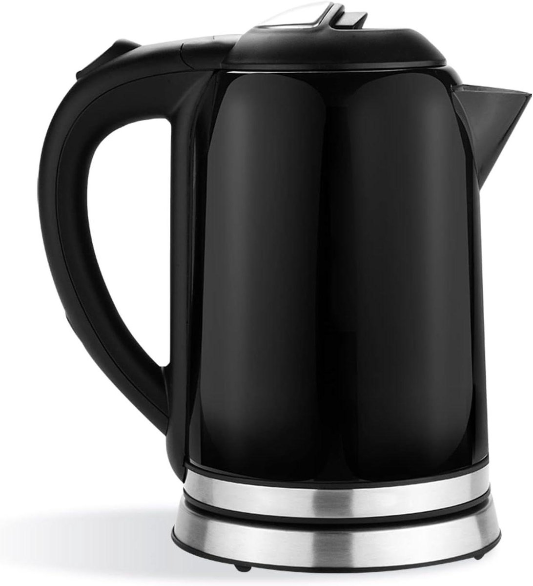 Elektrische Waterkoker - Theeketel Snelkook - Snel Water Koken - Dubbelwandig RVS - 1 Liter - Zwart