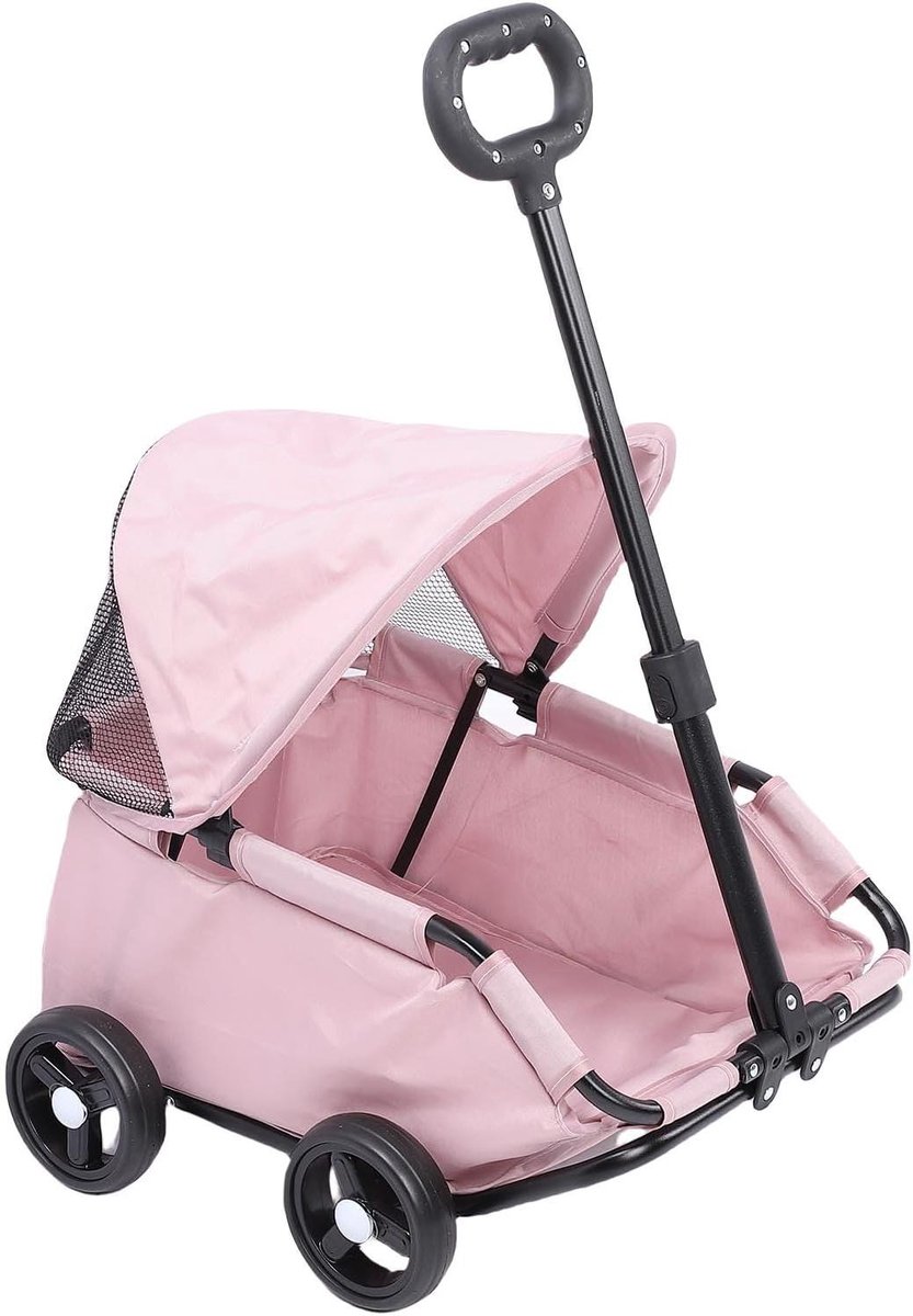 Huisdieren Wandelwagen - Dierenbuggy - Reizen met huisdier - Eenvoudig inklapbaar - 58 x 37 x 15 cm - Roze
