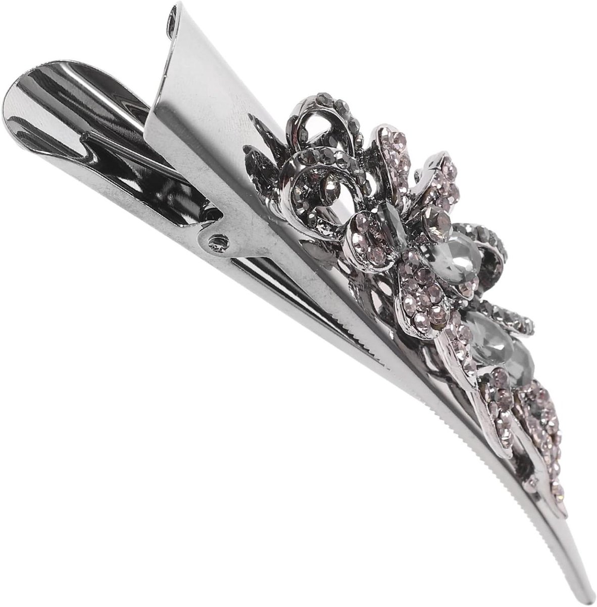 Haarspeldjes Met Glitters - Haarclips Dames - Kapsel Versieren - Uniek Ontwerp - 13.5 cm - Grijs
