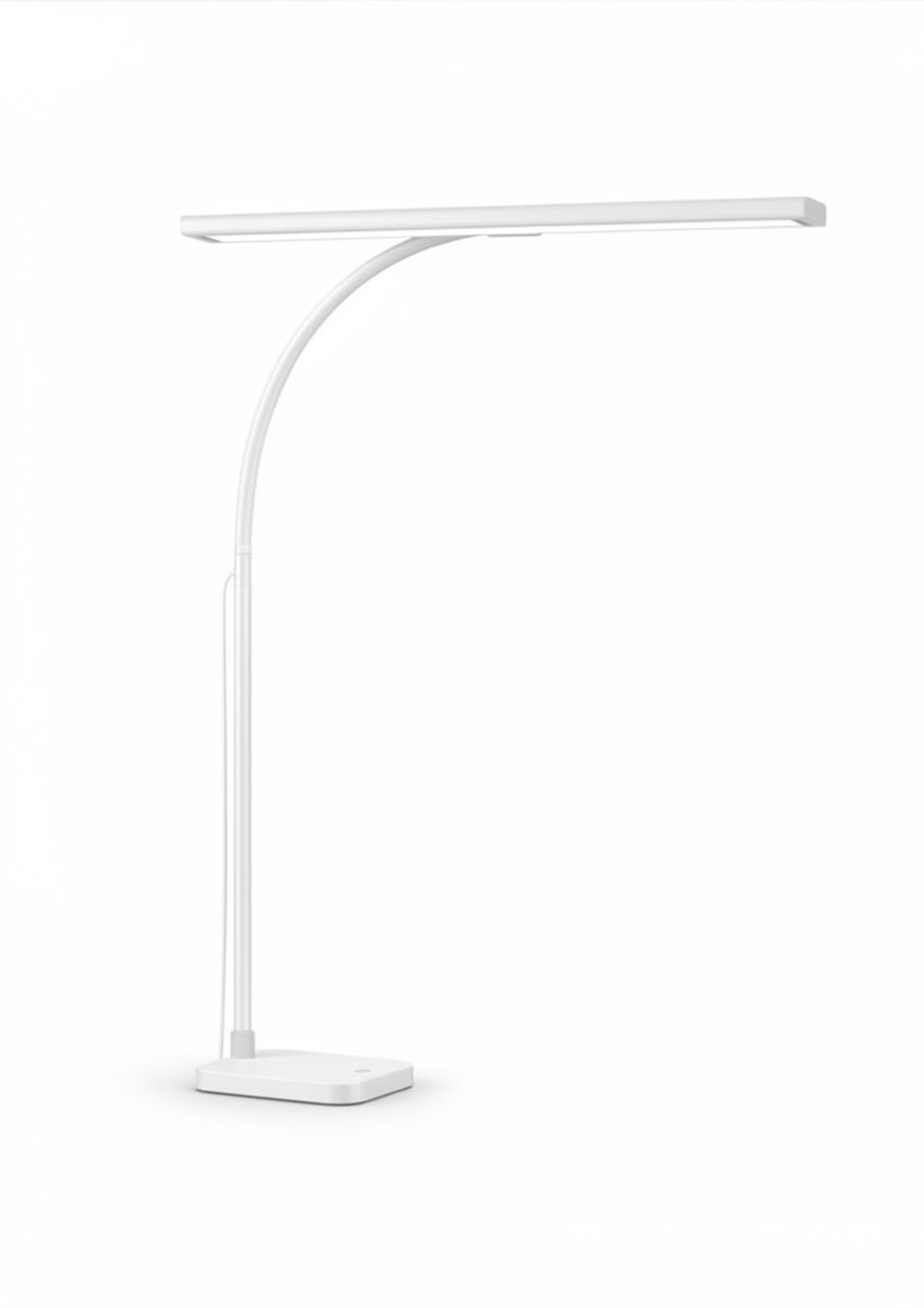 KAD® Bureaulamp LED - LED Bureaulamp met Klem - Dimbaar - Flexibele Studielamp voor Bureau & Bed - Wit - 42cm x 15cm x 4cm