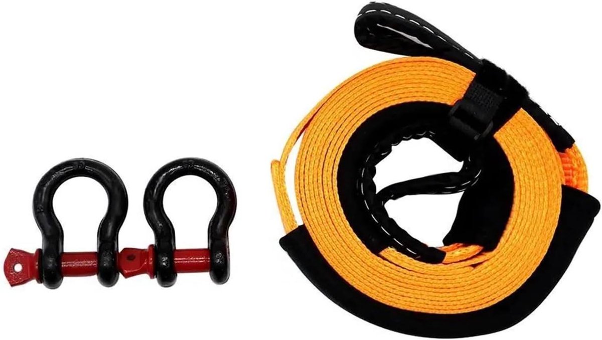 Zware Sleepriem - Sleeptouw Auto - Voertuig Berging - Versterkt Polyester - 5 Meter 5 Ton - Oranje