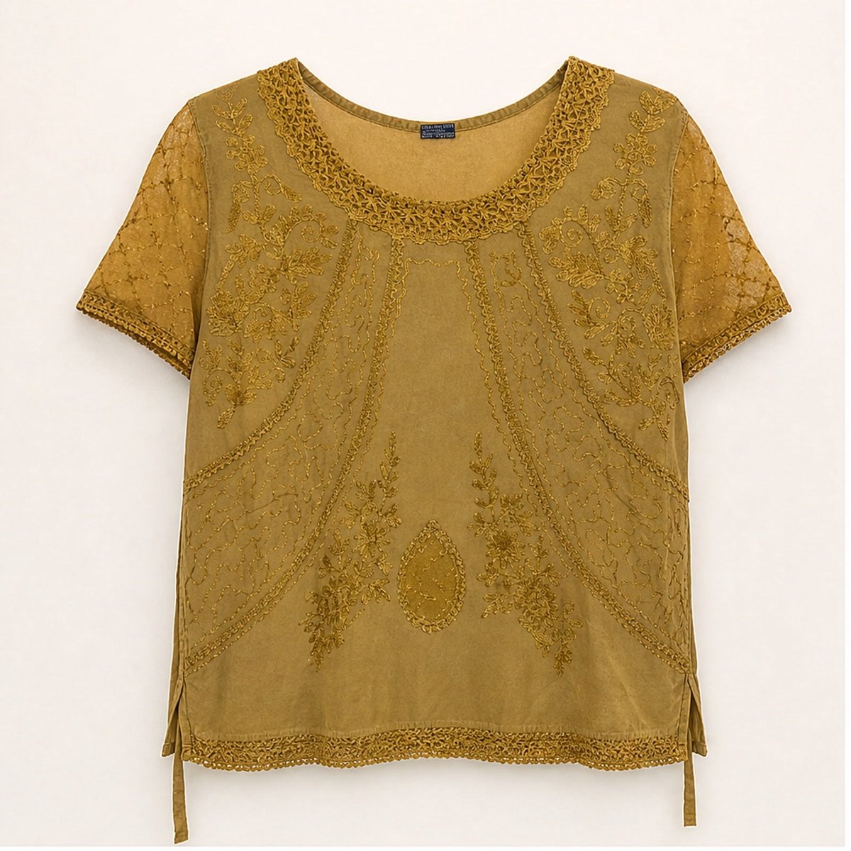 HS Shirt - Meerdere Kleuren - Okergeel Borduursel