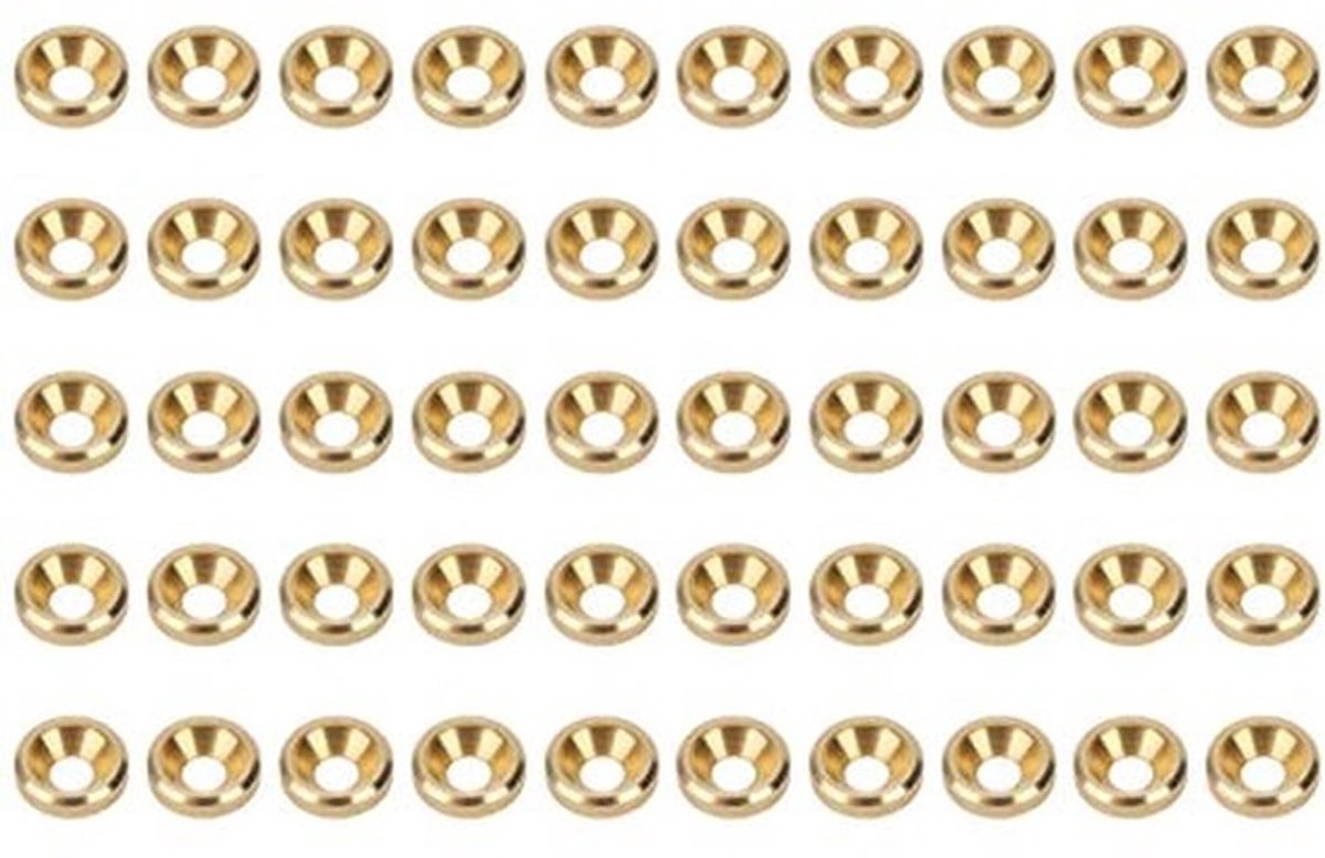 50Pcs Verzonken Afwerking Cup Wasmachines, Zuiver Koper Verzonken Schroef Wasmachine, CNC Platte Hoofd Pakking, Schroef Wasmachine (M6), Pakking Behoudende Ring