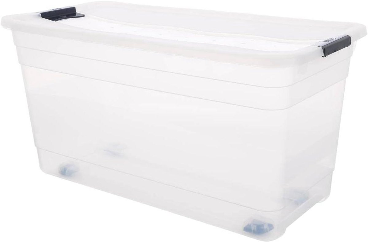 Opbergbox - Storage Box - Spullen Opbergen - Met Wielen - 83 Liter - Gebroken Wit