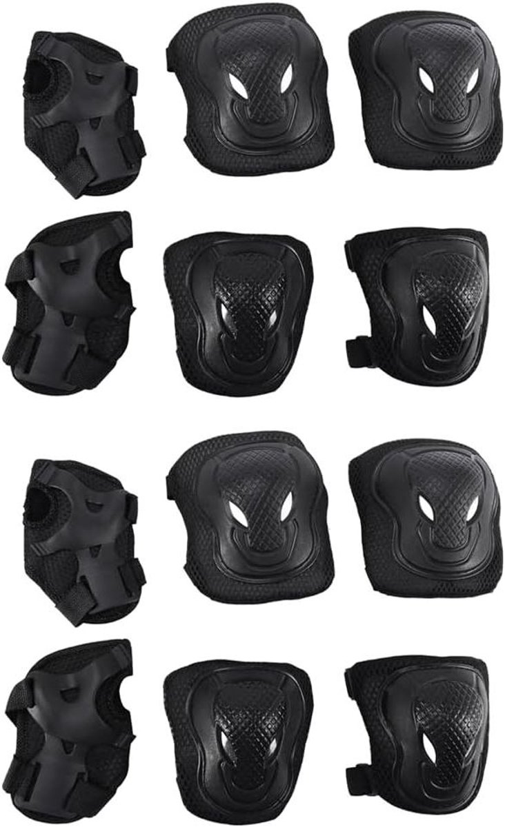 Beschermingsset Volwassenen - Sportbescherming Set - Outdoor Sporten - Hoge Hardheid Shell - 12 Delig - Zwart
