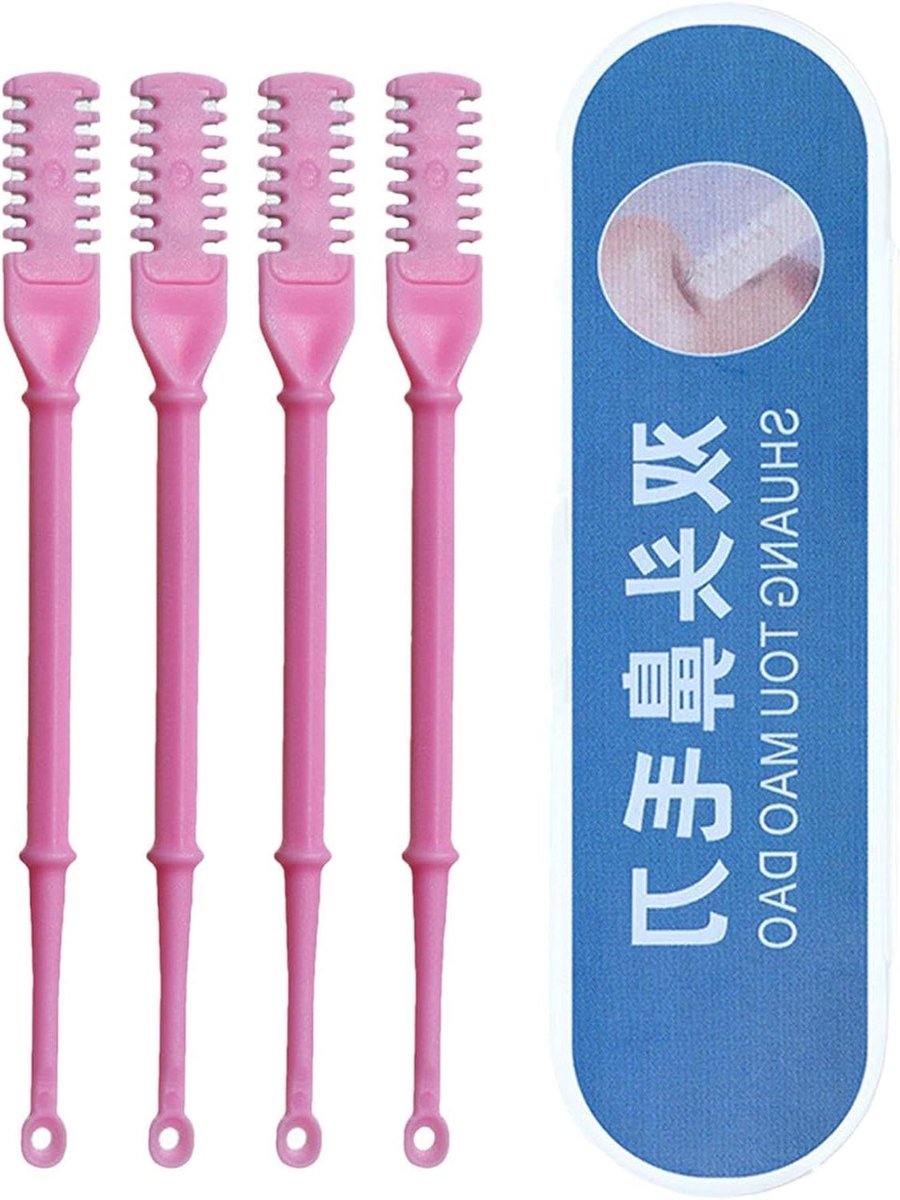 Neus en Oor Trimmer - Gezichts Haar Trimmer - Persoonlijke Verzorging - Dubbelzijdig Snijblad - 4 Stuks - Roze