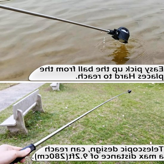 Opvouwbare Golfbal Retriever met Telescopische Handgreep en RVS Schacht - 1,89 Meter Lang voor Efficiënt Balherstel van Merkloos — afbeelding 3