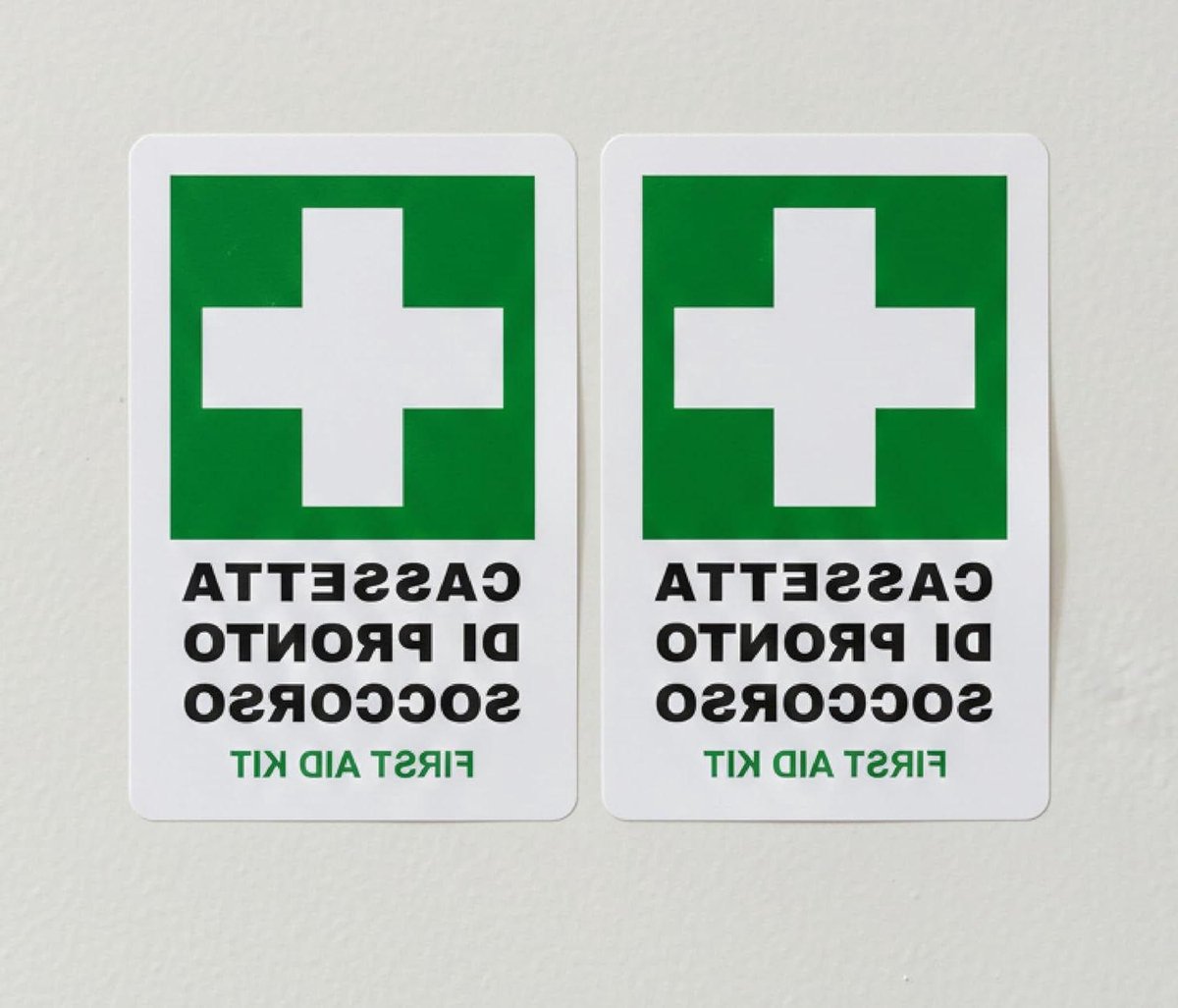 EHBO Stickers - Noodkit Markering - Veiligheid Aangeven - Waterdicht PVC - 10x15 cm - Groen Wit