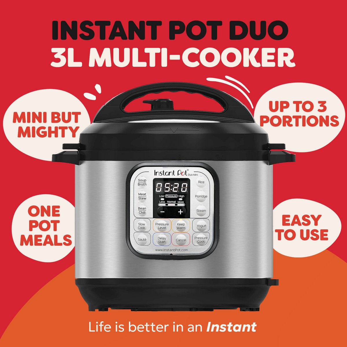 Instant Pot Duo Multicooker 3L 700W Zwart - afbeelding 2