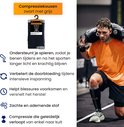 Een verpakking met zwarte en grijze R2B compressiekousen voor heren en dames.