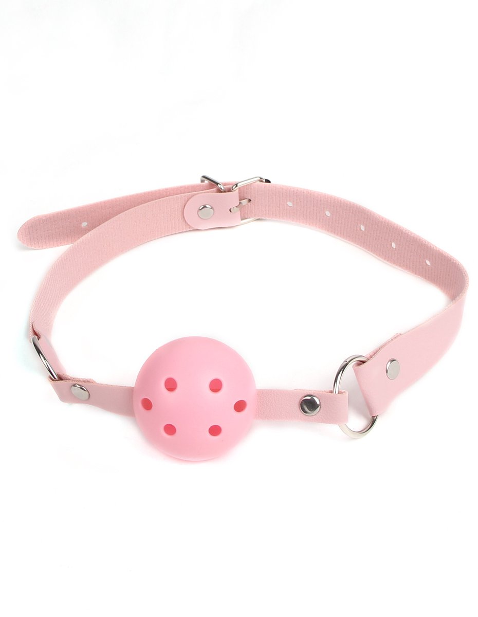 Zeloria Ball Gag – Verstelbare Mouth Gag Met Ademopeningen – BDSM Accessoire – Roze