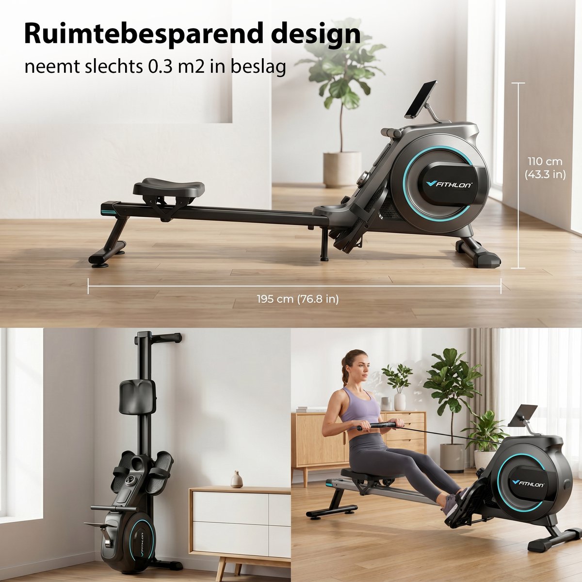 Fithlon Magnetic Rower 4
