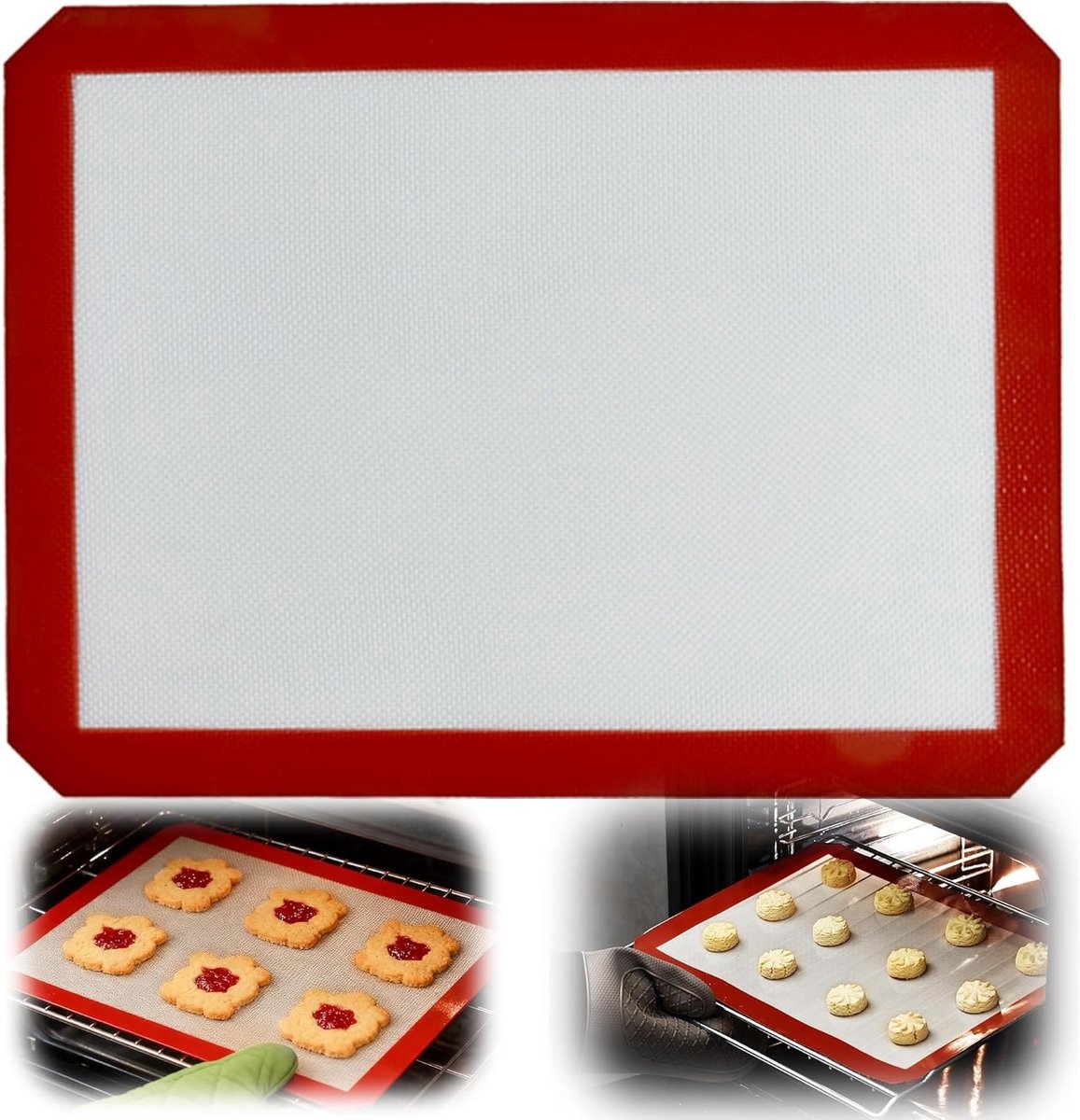 Herbruikbare Siliconen Bakmat 40x30 cm - Milieuvriendelijk Bakpapier zonder PFAS en BPA, Antiaanbak, Vaatwasserbestendig en Duurzaam voor Perfecte Bakresultaten