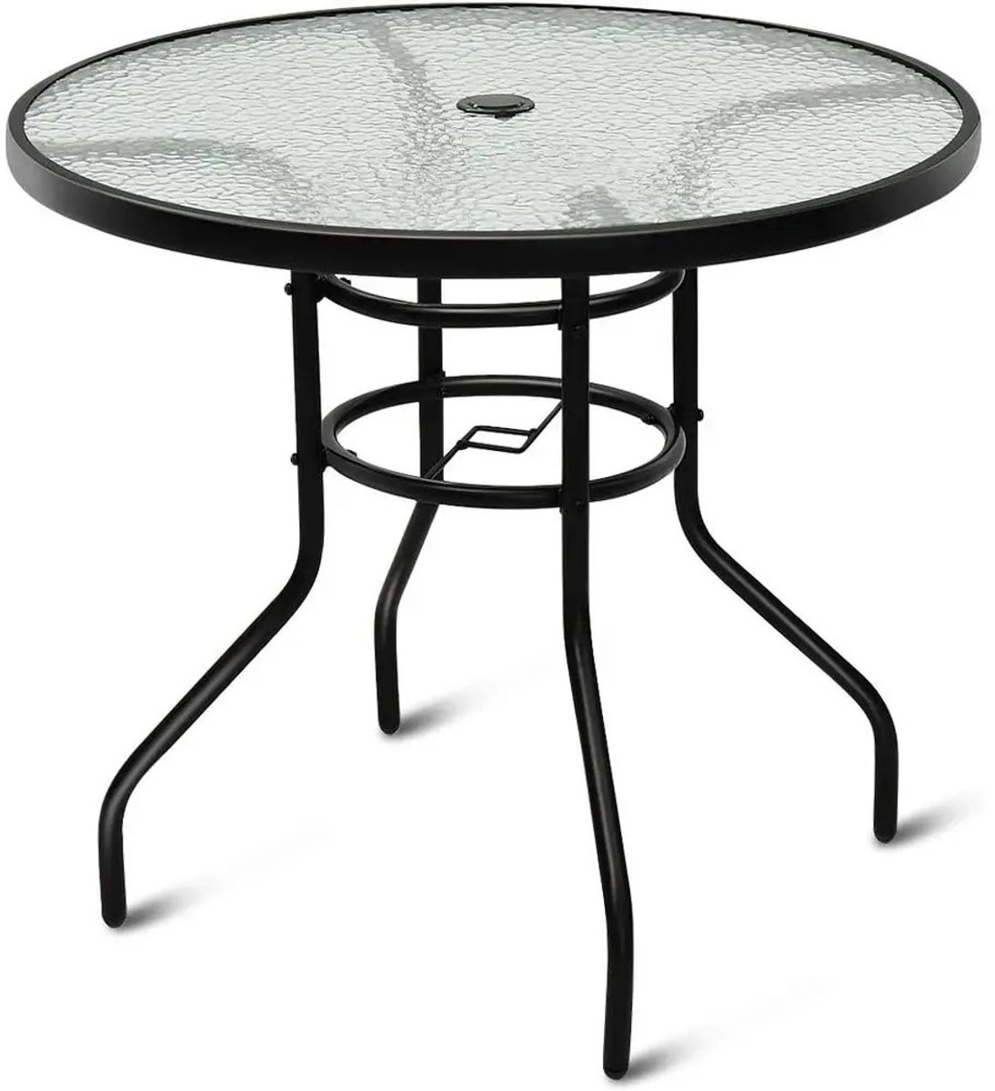 Geargalaxy Tuintafel - Buitentafel - Terrastafel - Tuinmeubel Tafel - Tafel voor Buiten - Balkon Tafel - Tuinmeubel - 80x80x71cm - Rond