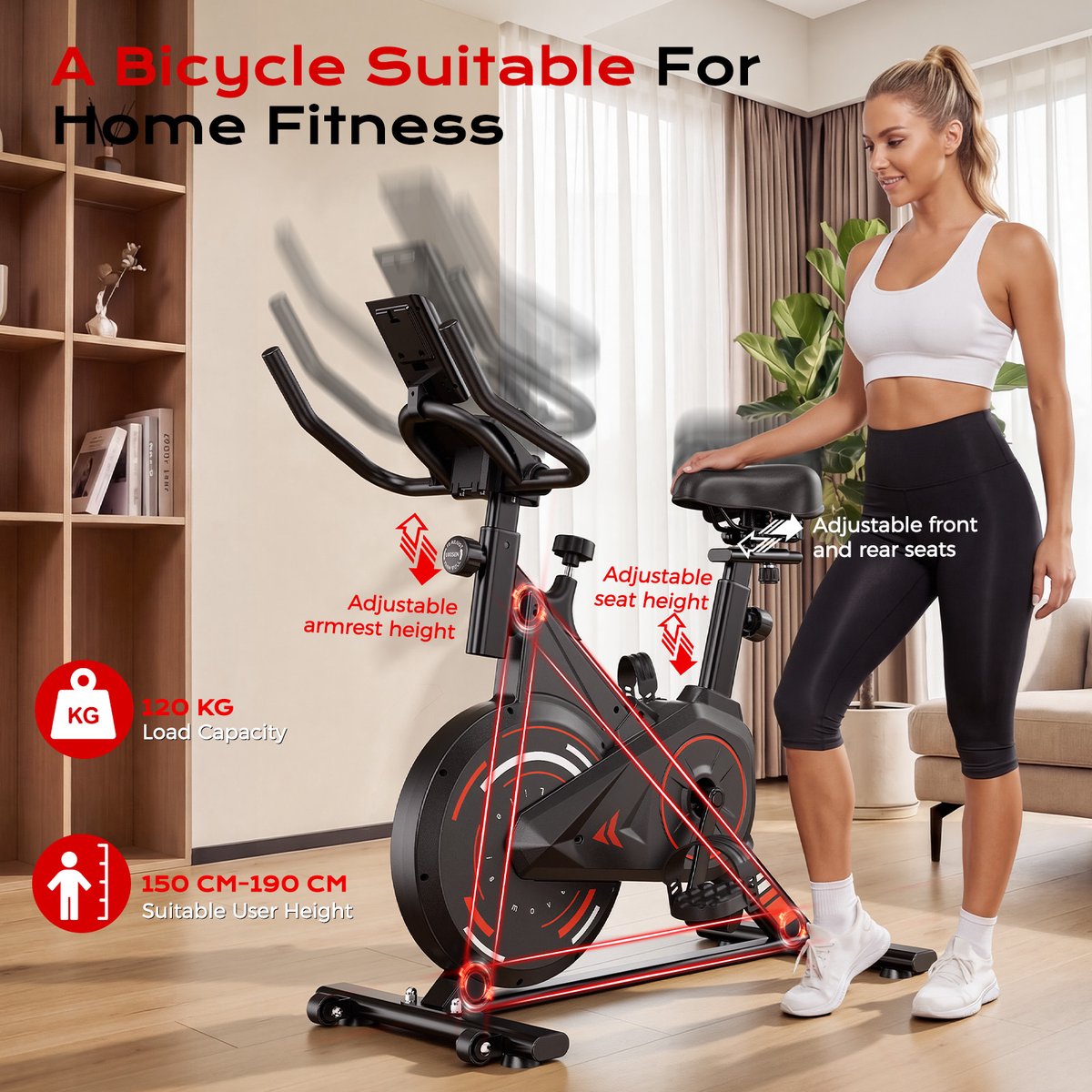 DMN Europe hometrainer met Stille Weerstand en LCD-scherm - afbeelding 3