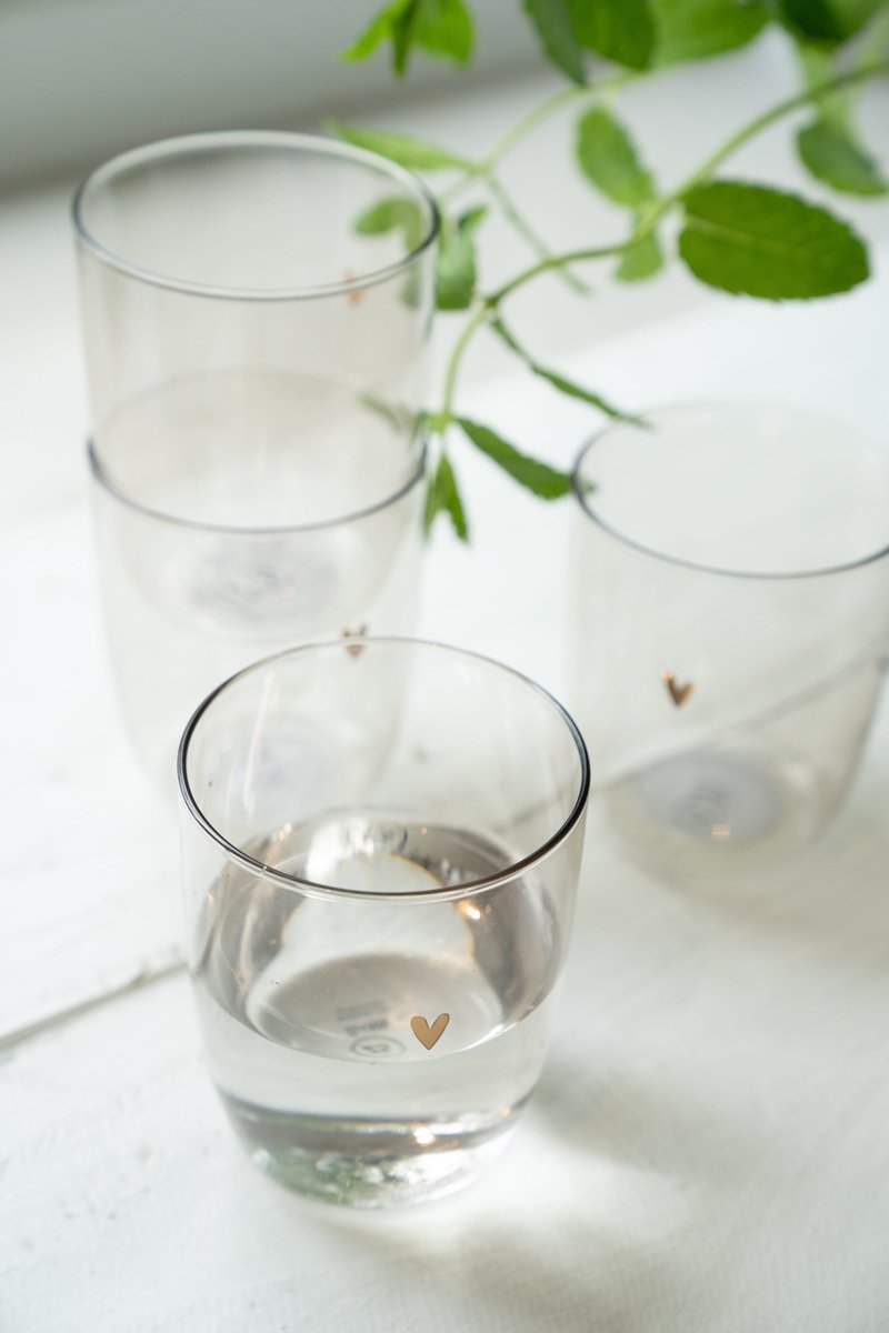 Zusss Cadeauset - Drinkglazen Zand - Verjaardag - Cadeau Beige