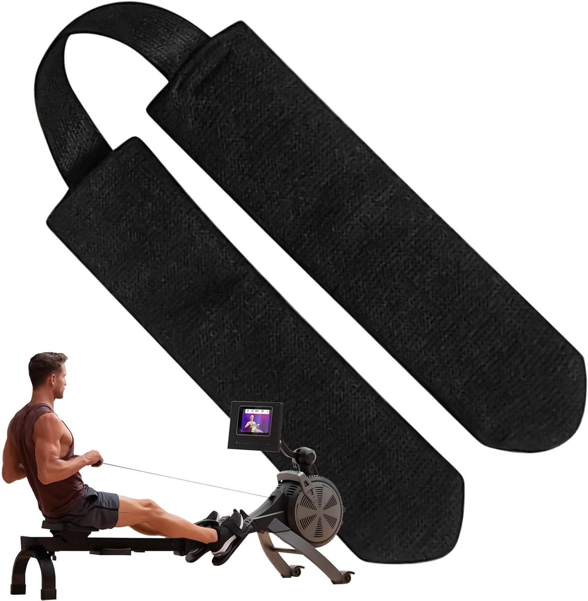 Handboeigrepen - Roeigrepenhoes - Fitness training - Zweetafvoerend - 16.9 x 5.2 cm - Zwart
