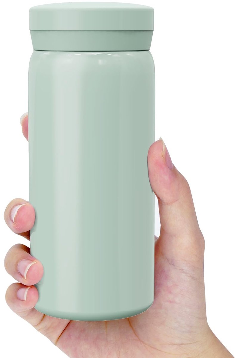 Solidchoice - Dailygoody - Mini Waterfles - Vacuümgeïsoleerd - Lekvrij en Morsbestendig - Groen - Geschikt voor Warme en Koude Dranken - Perfect voor onderweg