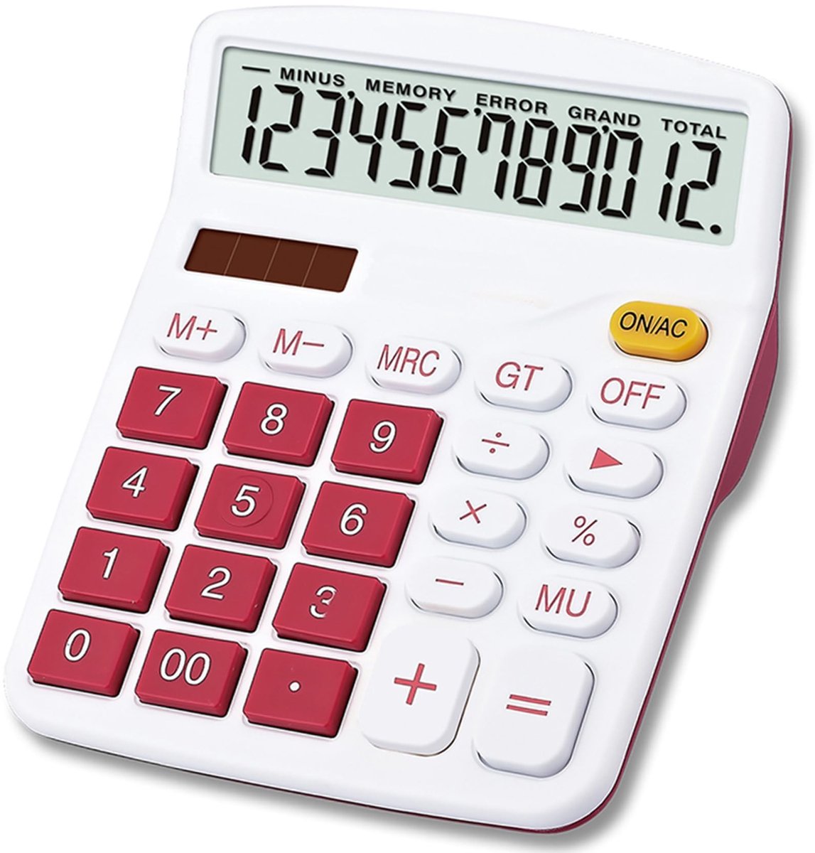 Solidchoice - Dailygoody - Zonne-energie Tafelrekenmachine - Financiële Calculator - Groot LCD-display - Dual Power - Milieuvriendelijk - Voor Kantoorgebruik - 12-c.