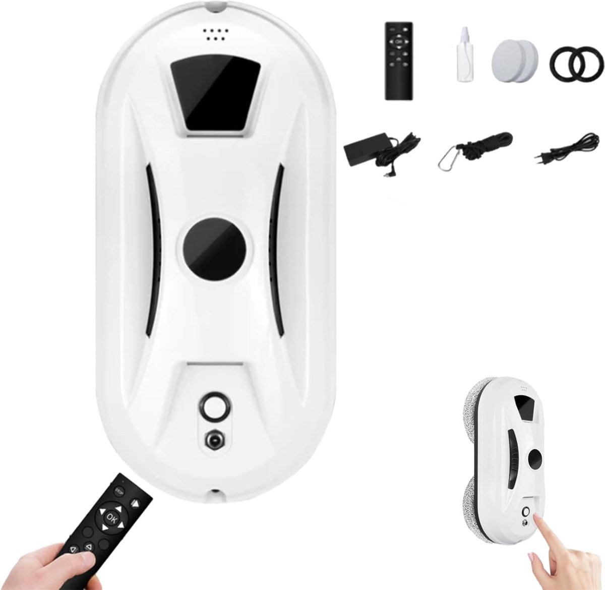 Douche- en raamreiniger, automatische slimme raamreinigingsrobot – randdetectie, slim sproeisysteem & streeploze glans, reiniger voor diverse oppervlakken (ramen en vloeren)