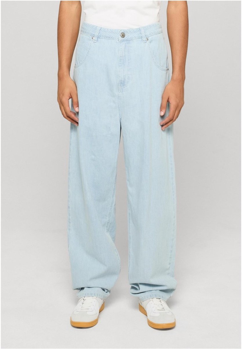 Urban Classics 90’s Pinstriped Jeans Broek rechte pijpen Taille 28 inch Blauw