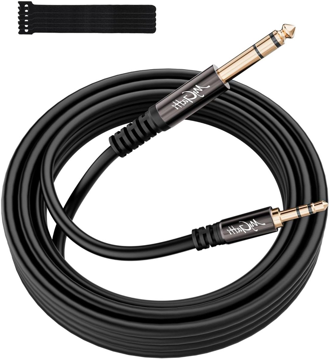 Aux Kabel - 3.5mm naar 6.35mm - Muziek Streamen - Zuiver Koperen Kern - 5 meter - Zwart