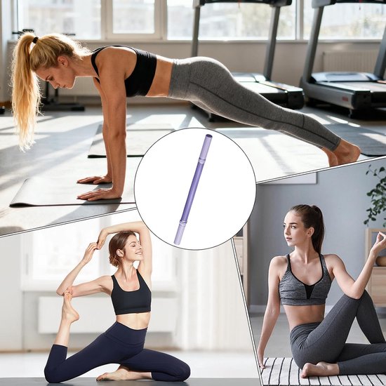 Pilates Rekstok - Yoga Stick - Spierontspanning - Gebogen Rolvorm - 57.5 x 3 cm - Grijs — afbeelding 4