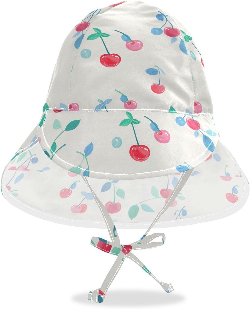 Baby Zonnehoed - Kinder Hoedje - Strand en Zwemmen - UPF 50+ Bescherming - 48-56.9 cm - Kersenrood