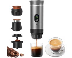 Fokelyi - Draagbare Elektrische Espressomachine - Capsule Koffie - Gemalen Koffie - Espresso - Oplaadbaar - Mini - 60ml - Grijs