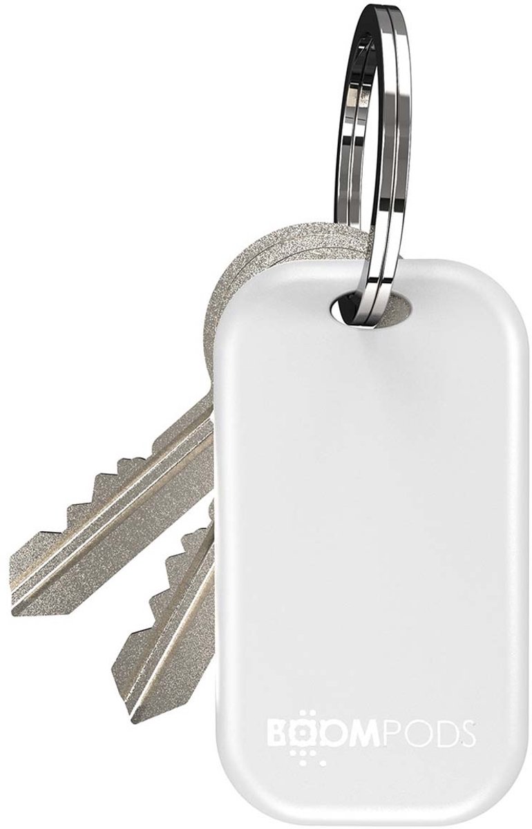 Boompods, Tracker Compatibel Apple Find My Boomtag Smart Bluetooth 5.4 Waterdicht IP67, Wit