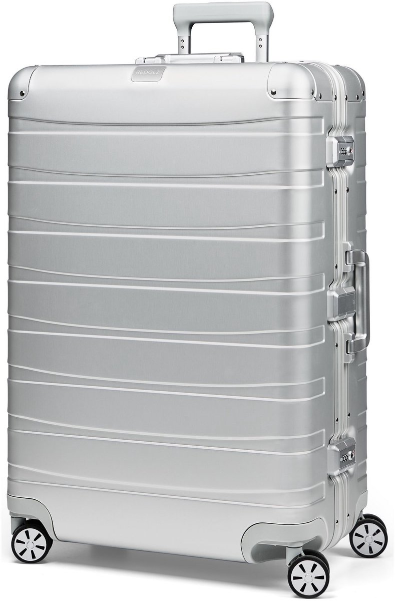Redolz Pro Aluminium 4 wielen Trolley L 77 cm - Harde bagage - TSA slot - silver
